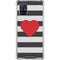 Black And White Striped Heart Galaxy A71 5G Clear Case