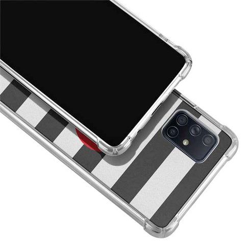 Black And White Striped Heart Galaxy A71 5G Clear Case