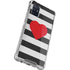 Black And White Striped Heart Galaxy A71 5G Clear Case