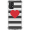 Black And White Striped Heart Galaxy A72 5G Clear Case