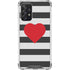 Black And White Striped Heart Galaxy A72 5G Clear Case
