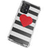 Black And White Striped Heart Galaxy A72 5G Clear Case