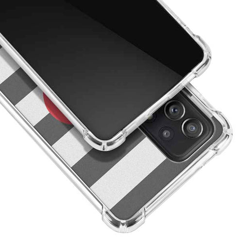 Black And White Striped Heart Galaxy A72 5G Clear Case