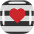 Black And White Striped Heart Galaxy Buds Live Skin
