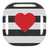 Black And White Striped Heart Galaxy Buds Live Skin