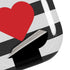 Black And White Striped Heart Galaxy Buds Live Skin