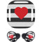 Black And White Striped Heart Galaxy Buds Pro Skin