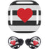 Black And White Striped Heart Galaxy Buds Pro Skin