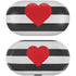 Black And White Striped Heart Galaxy Buds Skin