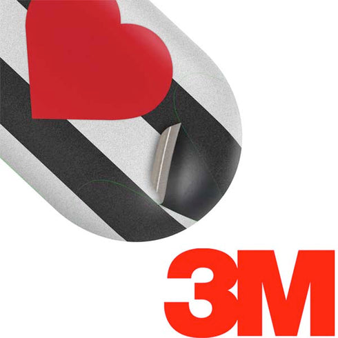 Black And White Striped Heart Galaxy Buds Skin