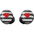 Black And White Striped Heart Galaxy Buds Skin