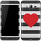 Black And White Striped Heart Galaxy J3 Skin