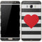 Black And White Striped Heart Galaxy J7 Skin