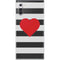 Black And White Striped Heart Galaxy Note 10 Skin