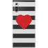 Black And White Striped Heart Galaxy Note 10 Skin