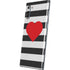 Black And White Striped Heart Galaxy Note 10 Skin