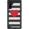 Black And White Striped Heart Galaxy Note 10 Waterproof Case