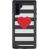 Black And White Striped Heart Galaxy Note 10 Waterproof Case