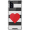 Black And White Striped Heart Galaxy Note20 5G Clear Case