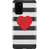 Black And White Striped Heart Galaxy Note20 5G Pro Case