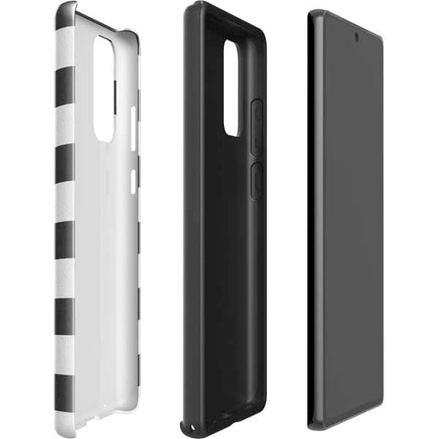 Black And White Striped Heart Galaxy Note20 5G Pro Case