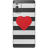 Black And White Striped Heart Galaxy Note20 5G Skin