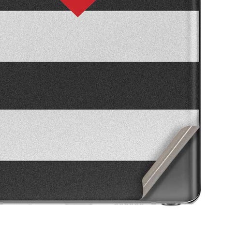 Black And White Striped Heart Galaxy Note20 5G Skin