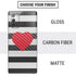 Black And White Striped Heart Galaxy Note20 5G Skin