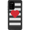 Black And White Striped Heart Galaxy Note20 5G Waterproof Case
