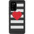 Black And White Striped Heart Galaxy Note20 5G Waterproof Case