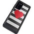 Black And White Striped Heart Galaxy Note20 5G Waterproof Case