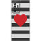 Black And White Striped Heart Galaxy Note20 Ultra 5G Skin