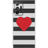 Black And White Striped Heart Galaxy Note20 Ultra 5G Skin