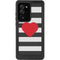 Black And White Striped Heart Galaxy Note20 Ultra 5G Waterproof Case