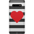 Black And White Striped Heart Galaxy S10 Plus Skin