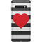 Black And White Striped Heart Galaxy S10 Skin