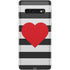 Black And White Striped Heart Galaxy S10 Skin