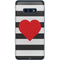 Black And White Striped Heart Galaxy S10e Skin