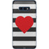 Black And White Striped Heart Galaxy S10e Skin