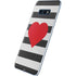 Black And White Striped Heart Galaxy S10e Skin