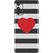 Black And White Striped Heart Galaxy S20 Fan Edition Skin