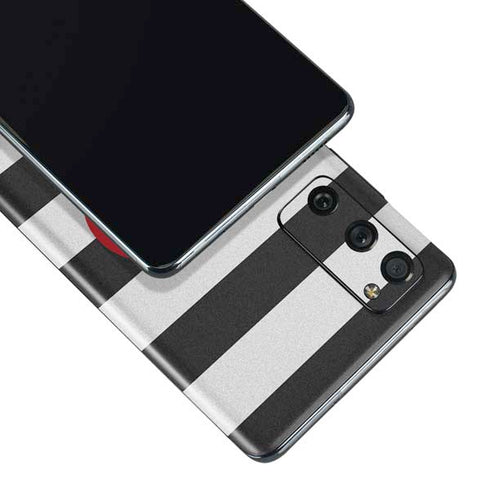 Black And White Striped Heart Galaxy S20 Fan Edition Skin