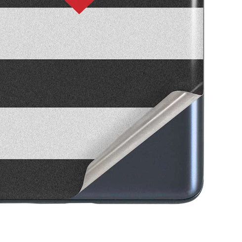 Black And White Striped Heart Galaxy S20 Fan Edition Skin