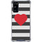 Black And White Striped Heart Galaxy S20 FE Clear Case