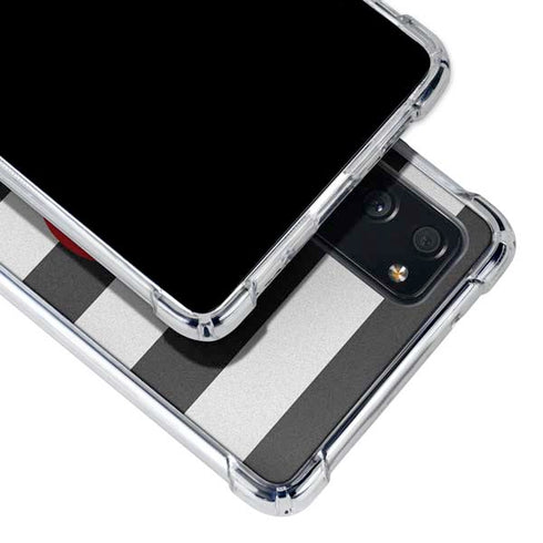 Black And White Striped Heart Galaxy S20 FE Clear Case