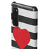 Black And White Striped Heart Galaxy S20 Lite Case