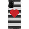 Black And White Striped Heart Galaxy S20 Plus Pro Case