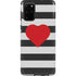 Black And White Striped Heart Galaxy S20 Plus Pro Case