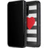 Black And White Striped Heart Galaxy S20 Plus Waterproof Case