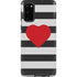 Black And White Striped Heart Galaxy S20 Pro Case